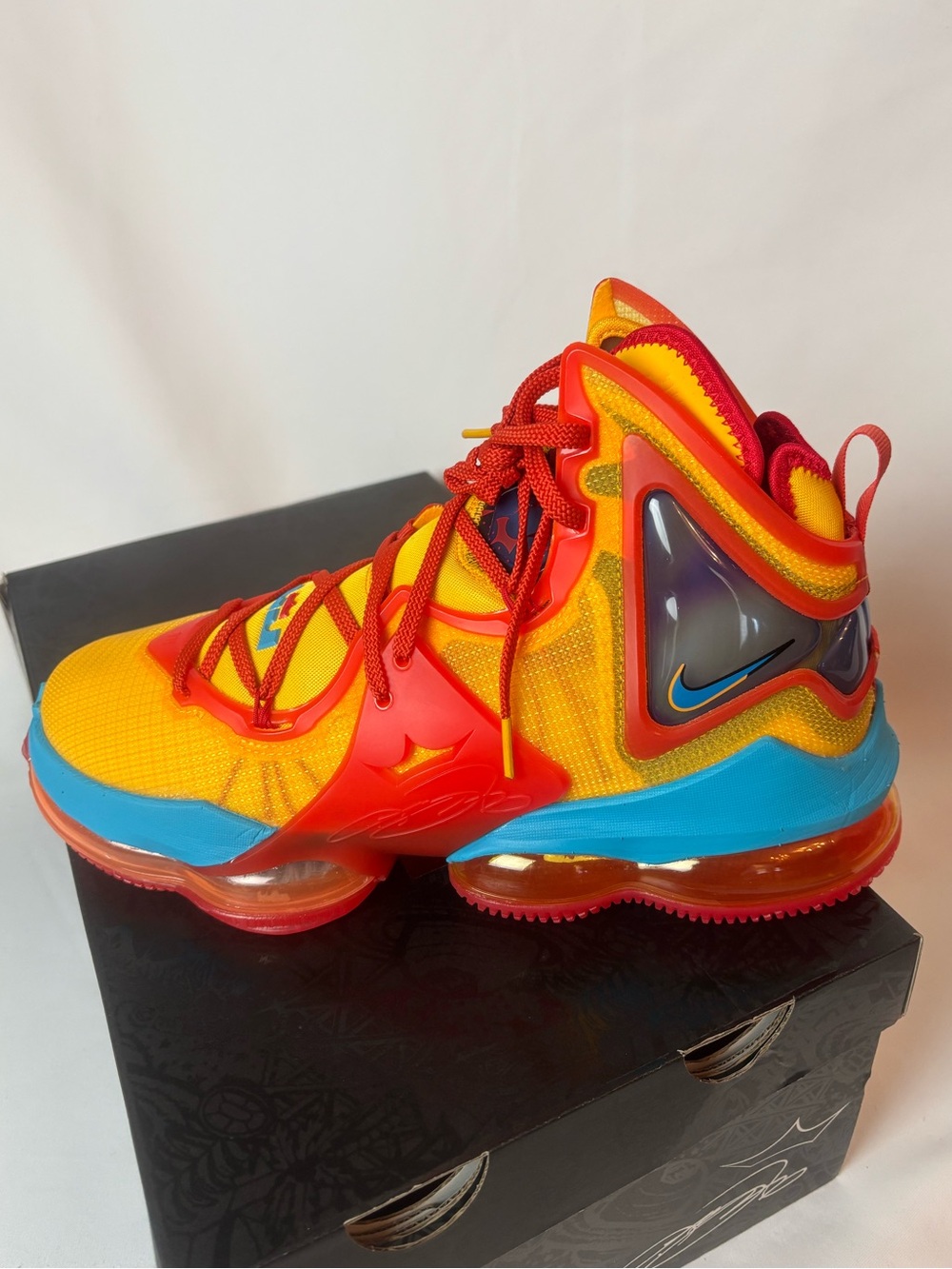 NIB Nike LeBron XIX Space Jam Mantra Orange/Lt Blue Fury M 10 W 11.5 DC9338 800